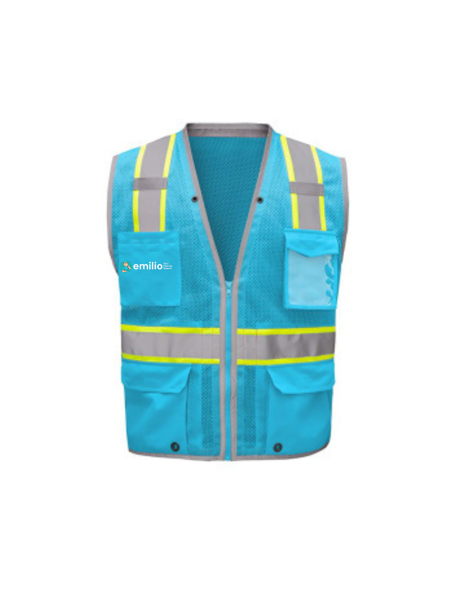 Emilio Flooring Hype-Lite Heavy Duty Safety Vest - Sky Blue